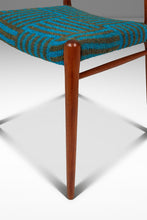 Load image into Gallery viewer, Danish Modern Model 75 Side / Desk Chair by Niels Møller for J.L. Møllers in Pierre Frey Mombasa Turquoise Fabric, Denmark, 1960s-ABT Modern