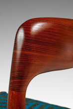 Load image into Gallery viewer, Danish Modern Model 75 Side / Desk Chair by Niels Møller for J.L. Møllers in Pierre Frey Mombasa Turquoise Fabric, Denmark, 1960s-ABT Modern