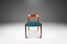 Load image into Gallery viewer, Danish Modern Model 75 Side / Desk Chair by Niels Møller for J.L. Møllers in Pierre Frey Mombasa Turquoise Fabric, Denmark, 1960s-ABT Modern