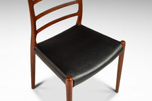 Load image into Gallery viewer, Danish Modern Møller Model No. 82 Ladderback Side Chair in Teak & Leather for J.L. Møllers Møbelfabrik, Denmark, c. 1960s-ABT Modern
