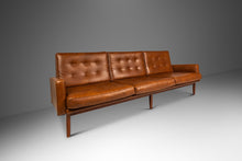Load image into Gallery viewer, Early Florence Knoll Model 57W "Floating" Frame Sofa in Walnut & Original Brown Naugahyde by Knoll, USA, c. 1960s-ABT Modern