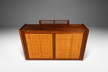Load image into Gallery viewer, Early Mid-Century Modern Baldwin Acrosonic Piano in Walnut and Caning, USA, c. 1961-ABT Modern