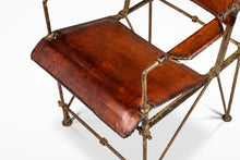Load image into Gallery viewer, Early Patinaed Wrought Iron and Leather Armchair Lounge Chair / Armchair Attributed to Ilana Goor, Israel, c. 1960's-ABT Modern