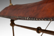 Load image into Gallery viewer, Early Patinaed Wrought Iron and Leather Armchair Lounge Chair / Armchair Attributed to Ilana Goor, Israel, c. 1960's-ABT Modern