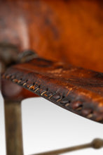 Load image into Gallery viewer, Early Patinaed Wrought Iron and Leather Armchair Lounge Chair / Armchair Attributed to Ilana Goor, Israel, c. 1960's-ABT Modern