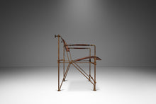 Load image into Gallery viewer, Early Patinaed Wrought Iron and Leather Armchair Lounge Chair / Armchair Attributed to Ilana Goor, Israel, c. 1960's-ABT Modern
