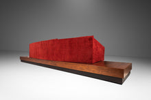 Load image into Gallery viewer, Expansive 12-Foot Mid-Century Modern Brutalist Platform Sofa in Walnut & Red Tweed by Adrian Pearsall for Craft Associates, USA, c. 1960's-ABT Modern