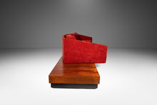Load image into Gallery viewer, Expansive 12-Foot Mid-Century Modern Brutalist Platform Sofa in Walnut & Red Tweed by Adrian Pearsall for Craft Associates, USA, c. 1960's-ABT Modern