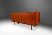 Load image into Gallery viewer, Expansive Danish Mid-Century Modern Credenza / Sideboard w/ Tambour Doors in Teak Attributed to Arne Vodder, Denmark, c. 1960s-ABT Modern