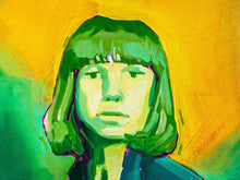 Load image into Gallery viewer, Green Light by James Mattison, 20x20, Oil on Wood Canvas, 2023-ABT Modern