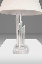 Load image into Gallery viewer, Hollywood Regency Geometric Sculptural "Skyscraper" Prism Table Lamp in Translucent Lucite, USA, c. 1970's-ABT Modern