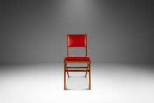 Load image into Gallery viewer, Italian Mid-Century Modern Angular Patinaed Accent Chair in Walnut & Vinyl After Carlo de Carli, USA, c. 1960s-ABT Modern