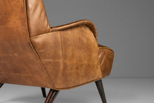 Load image into Gallery viewer, Italian Modern Low Profile Lounge Chair Newly Re-upholstered in Leather Attributed to Carlo de Carli, Italy, c. 1960's-ABT Modern