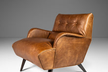 Load image into Gallery viewer, Italian Modern Low Profile Lounge Chair Newly Re-upholstered in Leather Attributed to Carlo de Carli, Italy, c. 1960's-ABT Modern