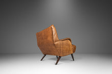 Load image into Gallery viewer, Italian Modern Low Profile Lounge Chair Newly Re-upholstered in Leather Attributed to Carlo de Carli, Italy, c. 1960's-ABT Modern