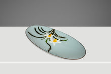 Load image into Gallery viewer, Japanese Mid-Century Modern Hand-Painted Glass Serving Dish Depicting Orchids w/ Protective Case by Mitsukoshi, Japan, c. 1960s-ABT Modern