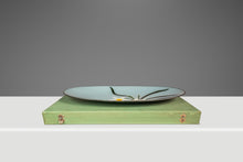 Load image into Gallery viewer, Japanese Mid-Century Modern Hand-Painted Glass Serving Dish Depicting Orchids w/ Protective Case by Mitsukoshi, Japan, c. 1960s-ABT Modern