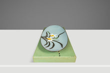 Load image into Gallery viewer, Japanese Mid-Century Modern Hand-Painted Glass Serving Dish Depicting Orchids w/ Protective Case by Mitsukoshi, Japan, c. 1960s-ABT Modern