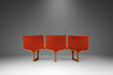 Load image into Gallery viewer, Mid-Century Architectural Tandem Three Seat Bench in Burnt Orange Tweed Attributed to Arthur Umanoff for Madison Furniture, USA, c. 1960's-ABT Modern