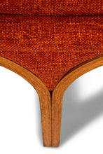 Load image into Gallery viewer, Mid-Century Architectural Tandem Three Seat Bench in Burnt Orange Tweed Attributed to Arthur Umanoff for Madison Furniture, USA, c. 1960's-ABT Modern