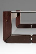 Load image into Gallery viewer, Mid-Century Brazilian Modern Brutalist End Table w/ Smoked Glass Top in Jacaranda by Percival Lafer, Brazil, c. 1970s-ABT Modern