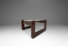 Load image into Gallery viewer, Mid-Century Brazilian Modern Brutalist End Table w/ Smoked Glass Top in Jacaranda by Percival Lafer, Brazil, c. 1970s-ABT Modern
