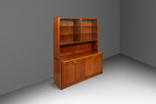 Load image into Gallery viewer, Mid-Century Danish Modern 2-Piece Cabinet / Sideboard / Credenza w/ Topper in Teak, Glass & Brass by D-Scan, c. 1980's-ABT Modern