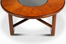 Load image into Gallery viewer, Mid-Century Danish Modern "Donut" Table in Solid Teak w/ Glass Inlay & Brass Detailing by G-Plan, England, c. 1970s-ABT Modern