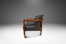 Load image into Gallery viewer, Mid-Century Danish Modern Lounge Tub Barrel Chair in Walnut & Original Vinyl After Finn Andersen, USA, c. 1960s-ABT Modern