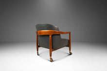 Load image into Gallery viewer, Mid-Century Danish Modern Lounge Tub Barrel Chair in Walnut & Original Vinyl After Finn Andersen, USA, c. 1960s-ABT Modern