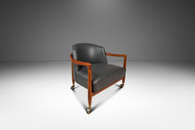 Load image into Gallery viewer, Mid-Century Danish Modern Lounge Tub Barrel Chair in Walnut & Original Vinyl After Finn Andersen, USA, c. 1960s-ABT Modern