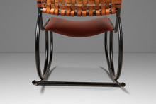 Load image into Gallery viewer, Mid-Century Italian Modern Brutalist Industrial Tubular Rocking Chair in Leather & Metal in the Manner of Thonet, USA, c. 1960s-ABT Modern
