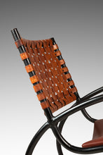 Load image into Gallery viewer, Mid-Century Italian Modern Brutalist Industrial Tubular Rocking Chair in Leather & Metal in the Manner of Thonet, USA, c. 1960s-ABT Modern