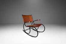 Load image into Gallery viewer, Mid-Century Italian Modern Brutalist Industrial Tubular Rocking Chair in Leather & Metal in the Manner of Thonet, USA, c. 1960s-ABT Modern