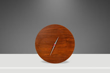 Load image into Gallery viewer, Mid-Century Modern 13 Inch Minimalist Wall Clock Carved from Solid Walnut, USA, c. 1970s-ABT Modern