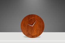 Load image into Gallery viewer, Mid-Century Modern 13 Inch Minimalist Wall Clock Carved from Solid Walnut, USA, c. 1970s-ABT Modern