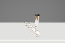 Load image into Gallery viewer, Mid-Century Modern 7-Pc Martini Cocktail Decanter Pitcher & Glasses Set w/ Silver Fade by Dorothy Thorpe, USA, c. 1960s-ABT Modern