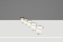 Load image into Gallery viewer, Mid-Century Modern 7-Pc Martini Cocktail Decanter Pitcher & Glasses Set w/ Silver Fade by Dorothy Thorpe, USA, c. 1960s-ABT Modern