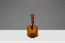 Load image into Gallery viewer, Mid-Century Modern Abstract Studio Craft Amber Blown Glass Pitcher / Bottle / Bud Vase / Vessel, USA, c. 1970s-ABT Modern