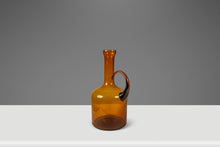 Load image into Gallery viewer, Mid-Century Modern Abstract Studio Craft Amber Blown Glass Pitcher / Bottle / Bud Vase / Vessel, USA, c. 1970s-ABT Modern