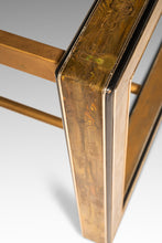 Load image into Gallery viewer, Mid-Century Modern Acid-Etched Brass Desk / Dining Table with Glass Top by Bernhard Rohne for Mastercraft, USA, c. 1970s-ABT Modern