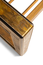 Load image into Gallery viewer, Mid-Century Modern Acid-Etched Brass Desk / Dining Table with Glass Top by Bernhard Rohne for Mastercraft, USA, c. 1970s-ABT Modern