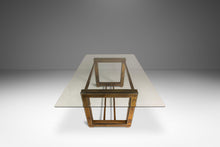 Load image into Gallery viewer, Mid-Century Modern Acid-Etched Brass Desk / Dining Table with Glass Top by Bernhard Rohne for Mastercraft, USA, c. 1970s-ABT Modern