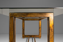 Load image into Gallery viewer, Mid-Century Modern Acid-Etched Brass Desk / Dining Table with Glass Top by Bernhard Rohne for Mastercraft, USA, c. 1970s-ABT Modern