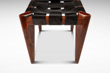 Load image into Gallery viewer, Mid-Century Modern Angular Footstool / Ottoman in Solid Teak & Leather by Edmond J. Spence, USA, c. 1950s-ABT Modern