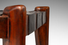 Load image into Gallery viewer, Mid-Century Modern Angular Footstool / Ottoman in Solid Teak & Leather by Edmond J. Spence, USA, c. 1950s-ABT Modern