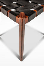 Load image into Gallery viewer, Mid-Century Modern Angular Footstool / Ottoman in Solid Teak & Leather by Edmond J. Spence, USA, c. 1950s-ABT Modern