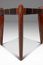 Load image into Gallery viewer, Mid-Century Modern Angular Footstool / Ottoman in Solid Teak & Leather by Edmond J. Spence, USA, c. 1950s-ABT Modern