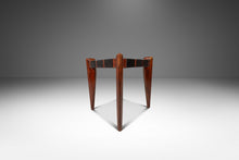 Load image into Gallery viewer, Mid-Century Modern Angular Footstool / Ottoman in Solid Teak & Leather by Edmond J. Spence, USA, c. 1950s-ABT Modern