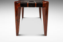 Load image into Gallery viewer, Mid-Century Modern Angular Footstool / Ottoman in Solid Teak & Leather by Edmond J. Spence, USA, c. 1950s-ABT Modern